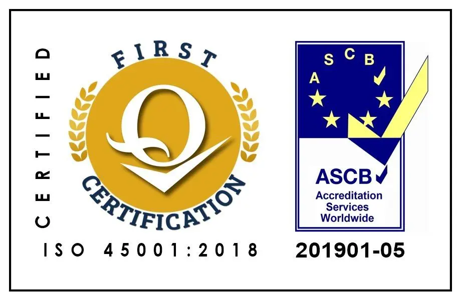 ISO 45001:2018 certification badge